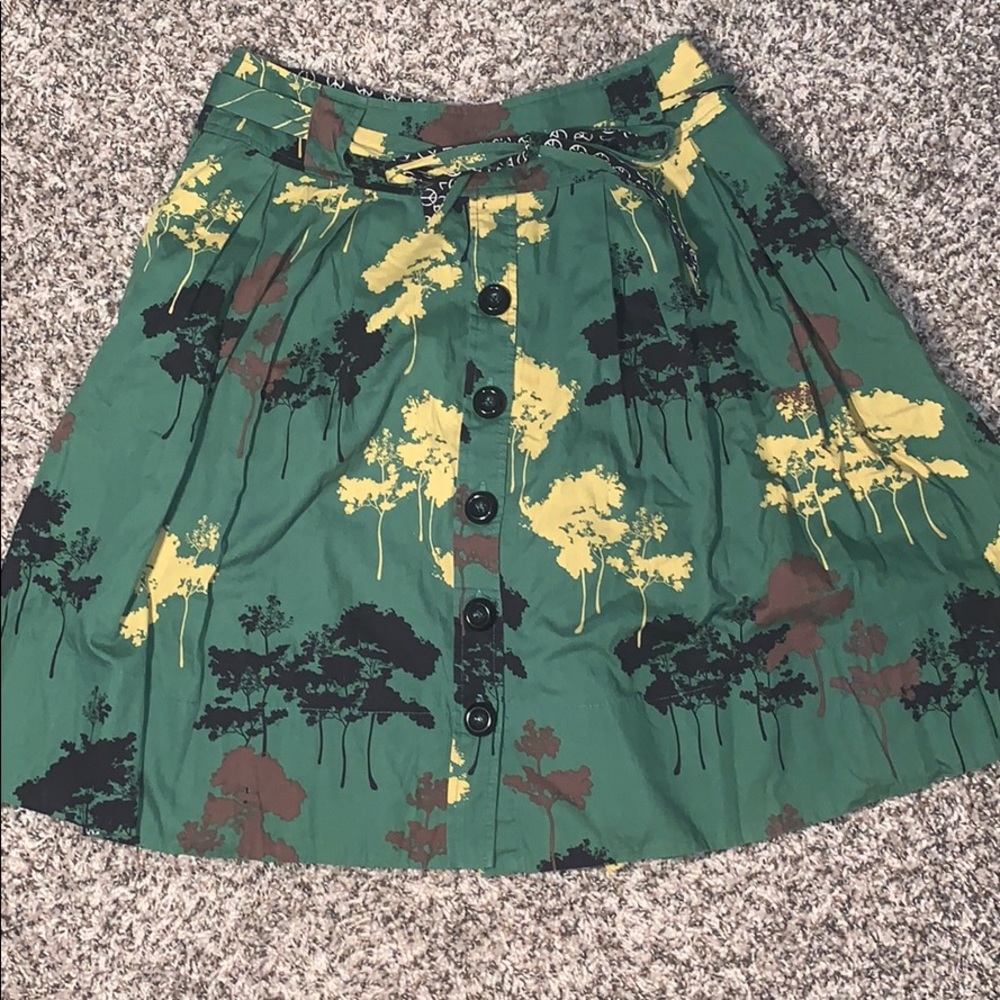 [IVY JANE] Green Patterned Skirt
